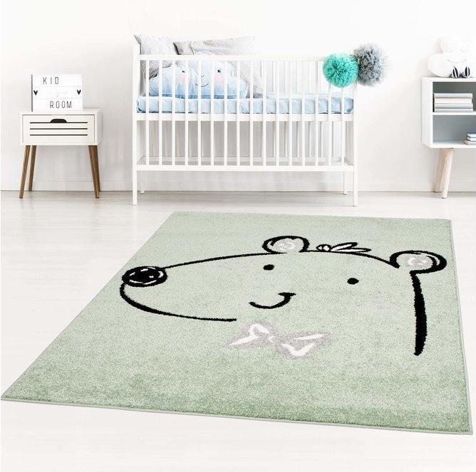 Produktbild Paco Home Pastellgrün niedlicher Bär (160 x 230 cm)