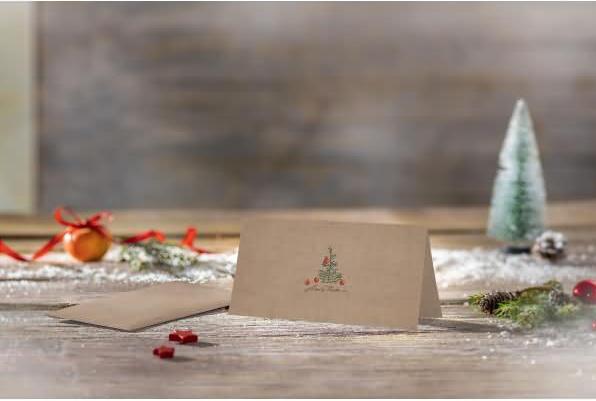 Actual product image Sigel 10 Christmas Cards Christmas Apples DIN long (10 pcs.)