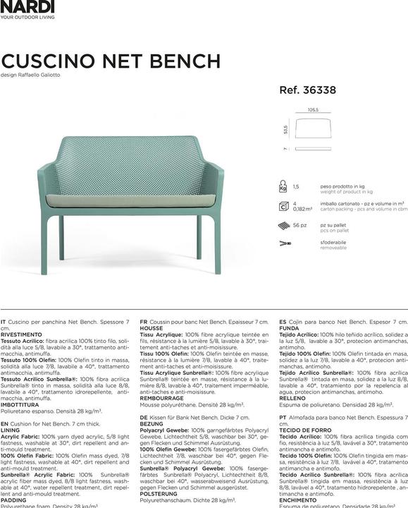 Image du produit Nardi Net Bench (106 x 54 cm)