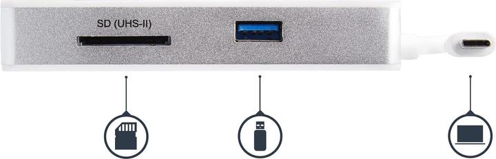 Actual product image StarTech USB C Multiport Adapter - 4K HDMI - SD/SDHC/SDXC Slot - Power Supply - USB-C to USB Adapter -... (Docking port (proprietary), 1 Ports)