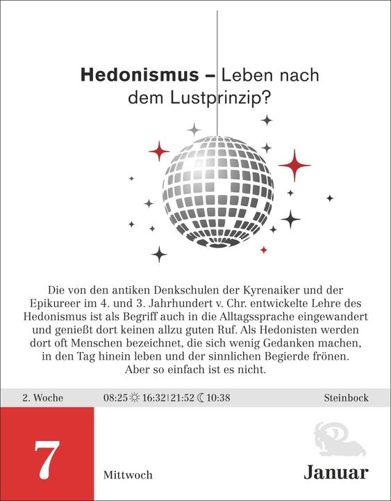 Actual product image Harenberg Der Philosophie-Kalender Tagesabreisskalender 2026 (Hardcover, German)