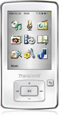 Transcend MP870, 8GB, MP3-Player mit microSDHC-Slot, weiss (8 GB)