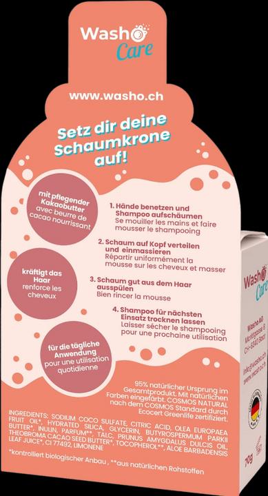 Actual product image Washo Solid Shampoo Natural Care (200 ml, Solid shampoo)