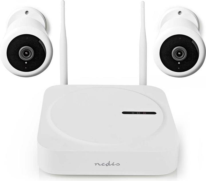 Actual product image Nedis SmartLife Wireless Camera System 2X Camera Full HD with Night Vision, IP65, SLNVR201CWT (1920 x 1080 Pixels)