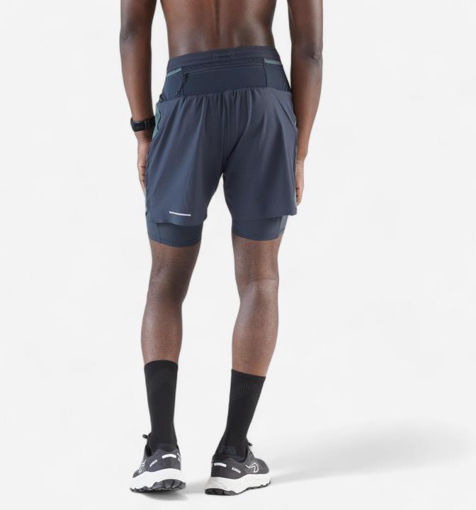 Actual product image Kiprun Men's Trail Running Long-Distance Shorts 2in1-Kiprun Run Ultra 900-Green (XL)