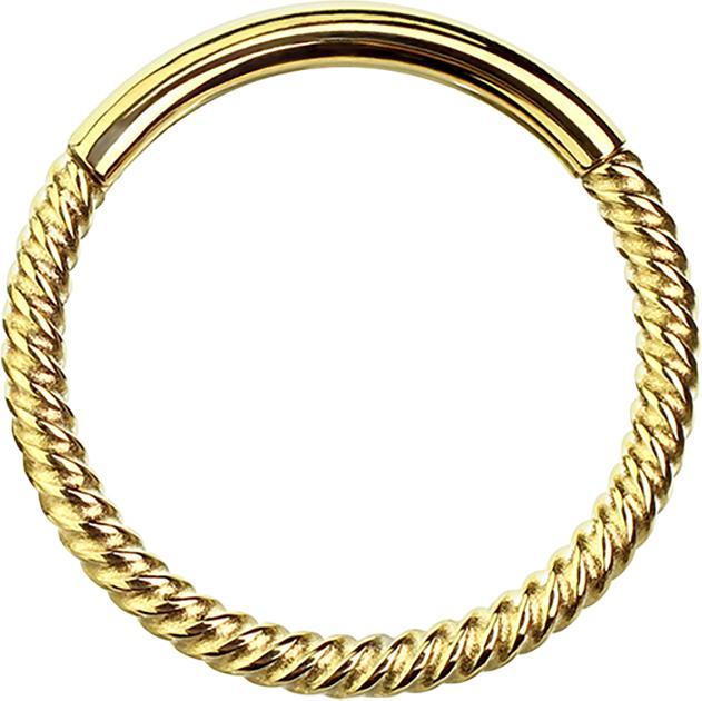 Immagine prodotto Star Piercing Anello a micro segmenti con cerniera intrecciata placcato oro (Acciaio chirurgico 316L, senza ottone)
