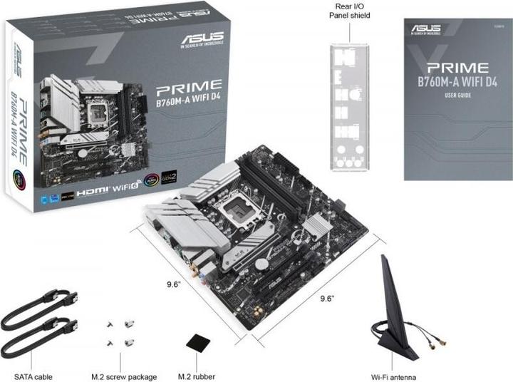 Image du produit ASUS PRIME B760M-A WIFI D4 (LGA 1700, Intel B760, mATX)