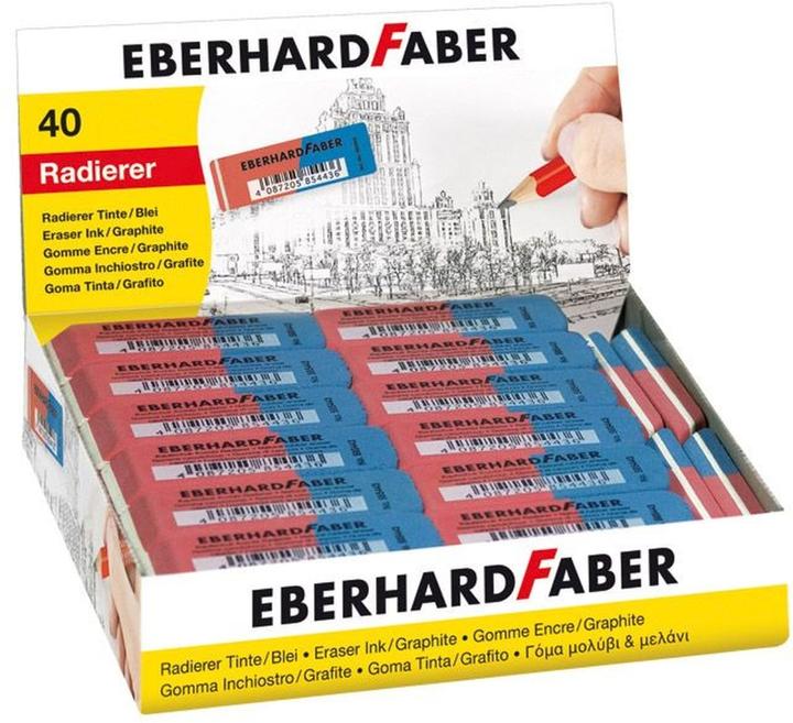 Produktbild EberhardFaber Radiergummi Latex-frei rot/ blau komb. 40x