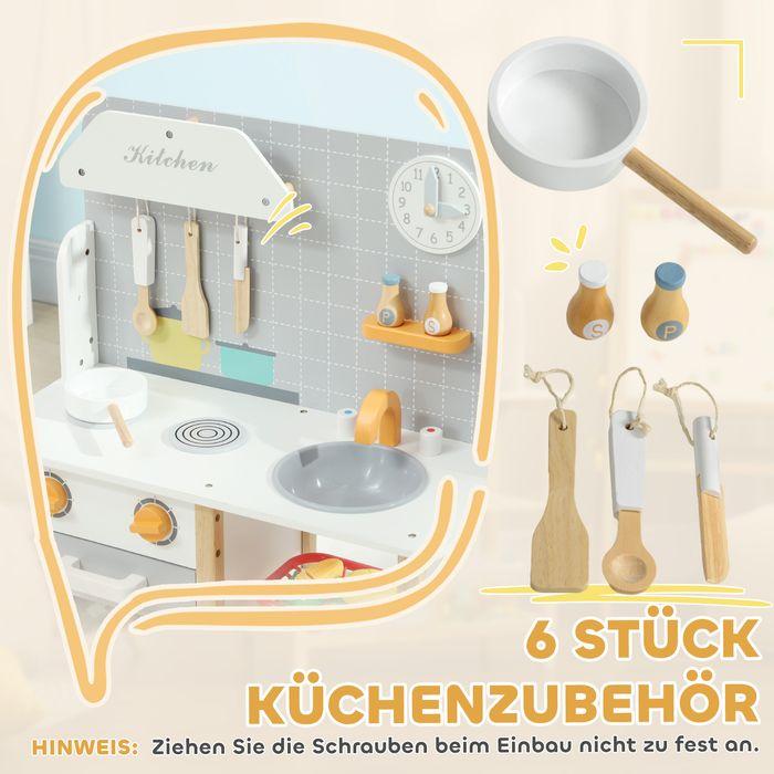 Produktbild Swisshandel24 Kinderküche Spielküche mit Herd, Ofen, Spüle, Uhr & Ablagen für 3-6 Jahre Grau
