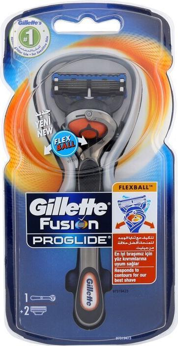Gillette Venus Gillette - Fusion Proglide Flexball Shaver For Men + 2 Spare Heads