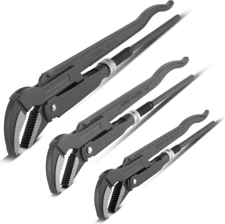 Actual product image Stahlwerk Pipe wrenches set of 3 1, 1.5, 2 inch chrome vanadium water pump pliers (535 mm)