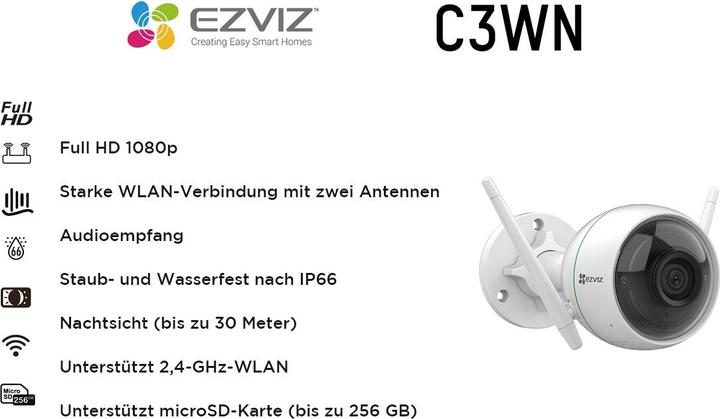 Produktbild EZVIZ C3WN IP-Sicherheitskamera (1920 x 1080 Pixels)