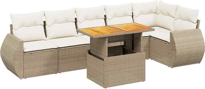 Actual product image VidaXL Garden furniture Sofa set Garden set 7-piece garden set Beige