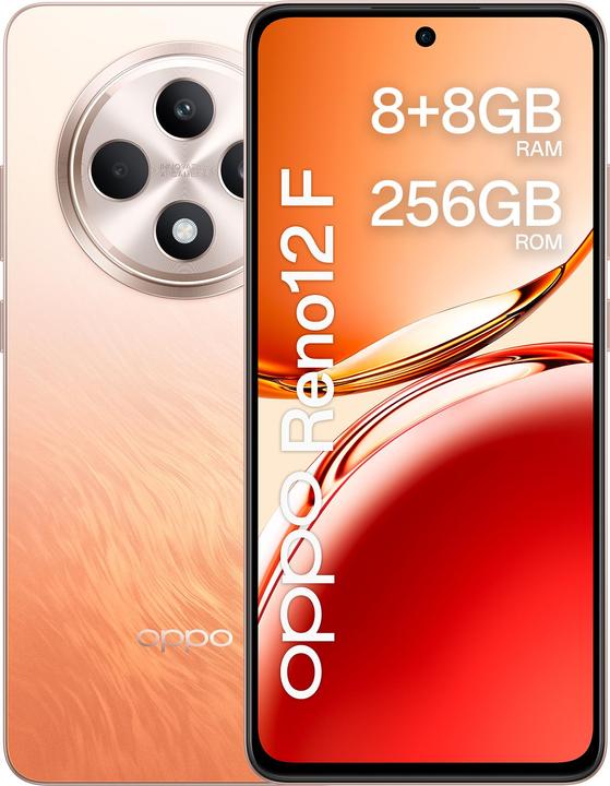Productafbeelding OPPO Reno12 F (256 GB, Amber Oranje, 6.67", Dubbele SIM, 50 Mpx, 4G)
