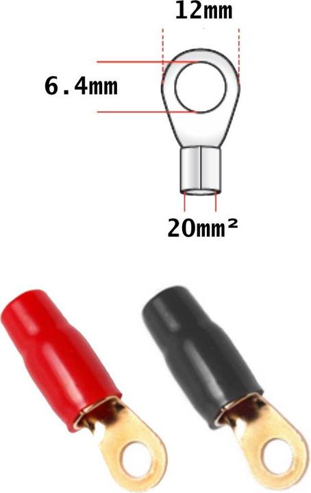 Actual product image Goldline Ring eyelets 20 mm 6.4 mm 1 x red / 1 x black