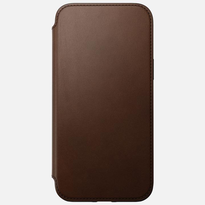 Actual product image Nomad Book Cover Modern Leather Folio iPhone 14 Plus Brown (Apple iPhone 14 Plus)