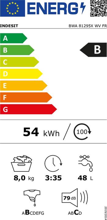 Energie-Label Indesit BWA 81295X WV FR (8 kg, Links)