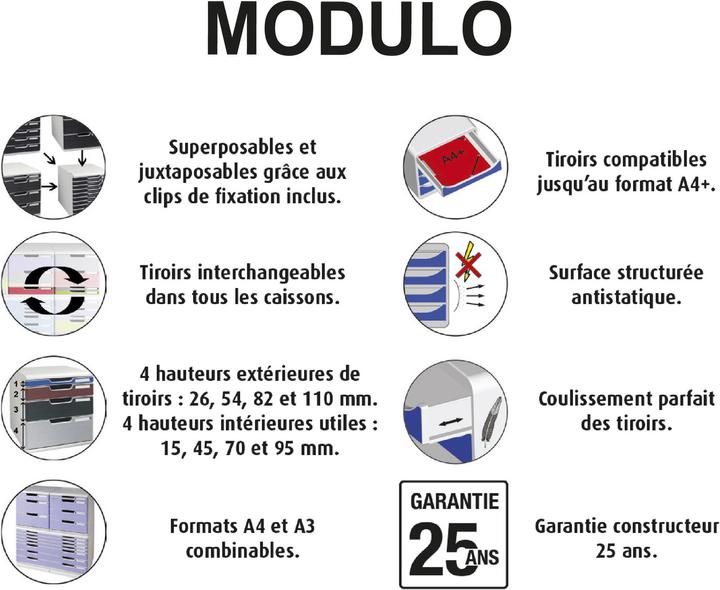Produktbild Exacompta Modulierbar Schubladenboxen (A4+)