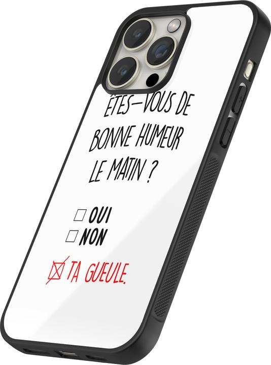 Actual product image PhoneLook Coque Silicone rigide noir Bonne humeur matin (Apple iPhone 13 Pro)
