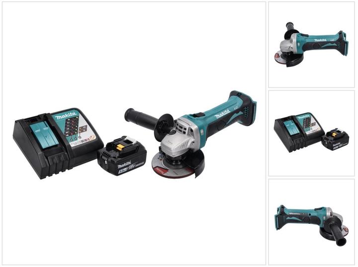 Produktbild Makita DGA 452 RT1 Akku Winkelschleifer 18 V 115 mm + 1x Akku 5,0 Ah + Ladegerät (115 mm)