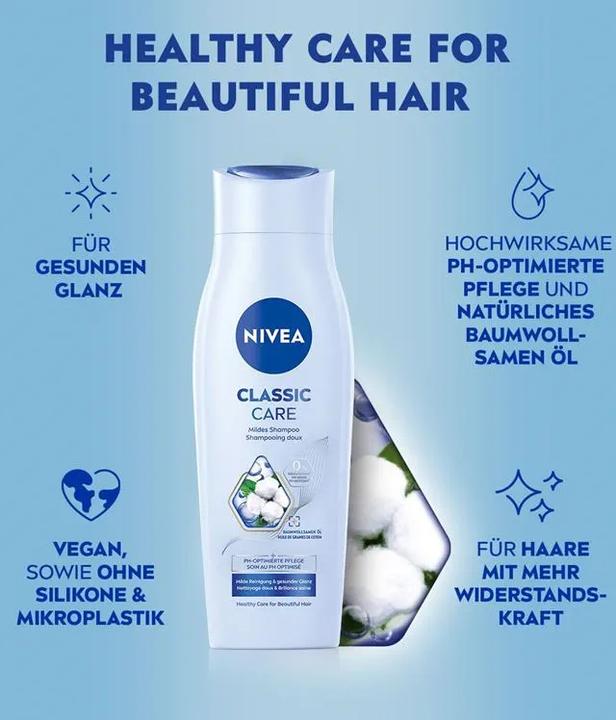 Produktbild NIVEA Classic Care pH-Optimal (250 ml, Flüssiges Shampoo)