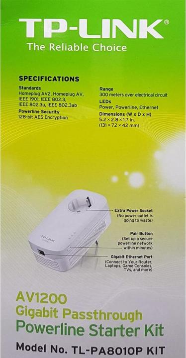 Image du produit TP-Link AV1300 Kit de démarrage pour courant porteur Gigabit Passthrough (1200 Mbit/s)
