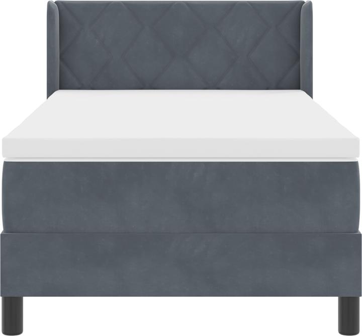 Image du produit VidaXL Lit boxspring avec matelas gris foncé 90x200 cm velours (90 x 200 cm)
