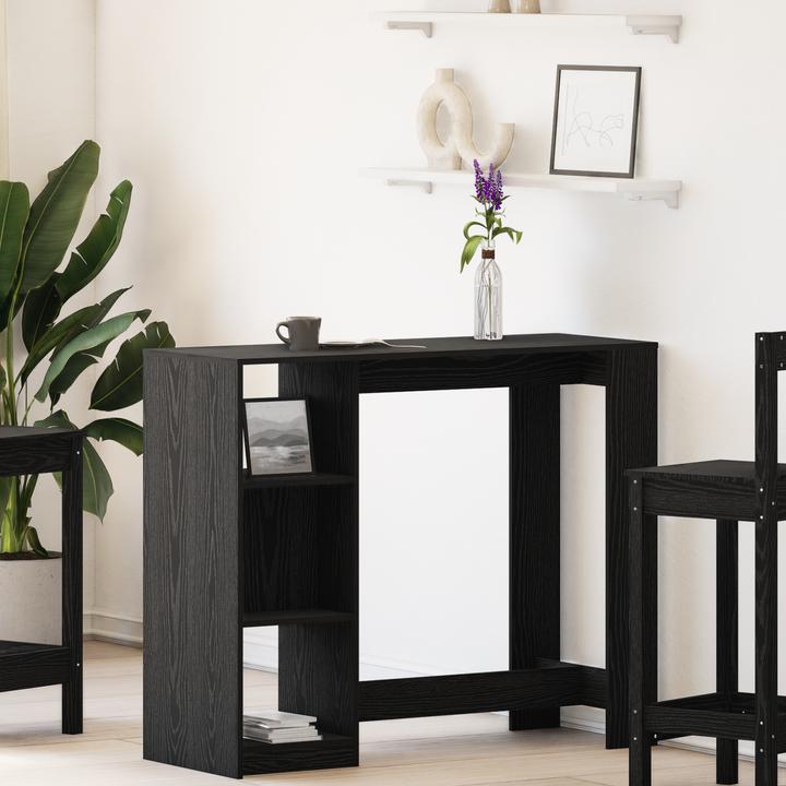 Actual product image VidaXL Bar table with shelf black oak 102.5x46x103.5 cm Manufactured wood