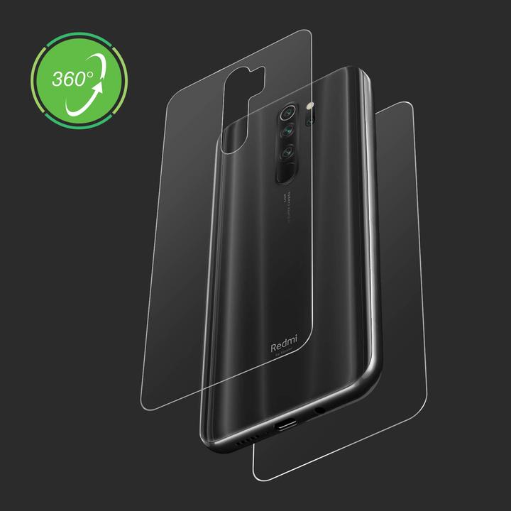 Actual product image Avizar 360° all-around protective film, front and back (1 Piece, Xiaomi Redmi Note 8 Pro)
