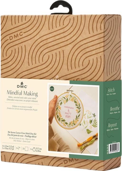 Actual product image DMC Embroidery Set Mindful Making Duo Flower Wreath, Ø 15.7 cm