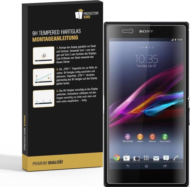 Actual product image Protectorking 1x real tempered 9H armoured glass 3D CLEAR (1 Piece, Sony Xperia Z Ultra)