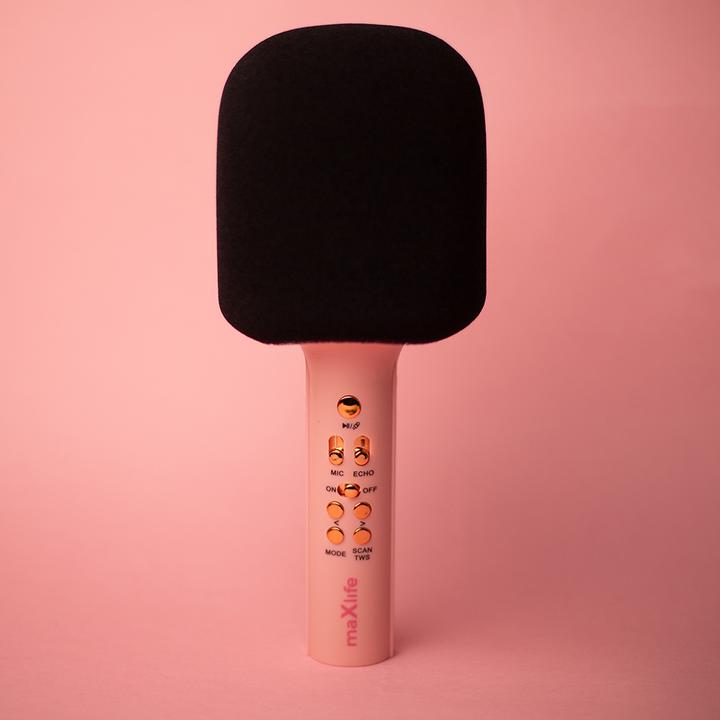 Actual product image Maxlife Bluetooth microphone with speaker MXBM-600 pink
