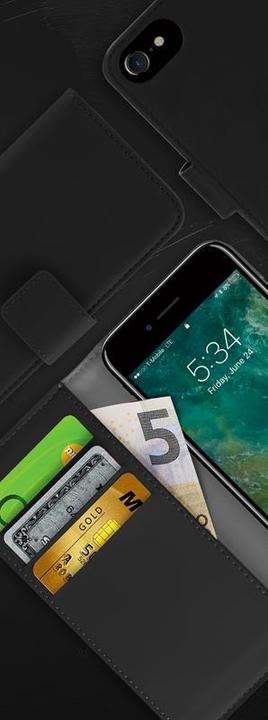 Image du produit Puro Etui en faux cuir - étui pour iPhone 7/8/SE 2020, noir (Apple iPhone 7)