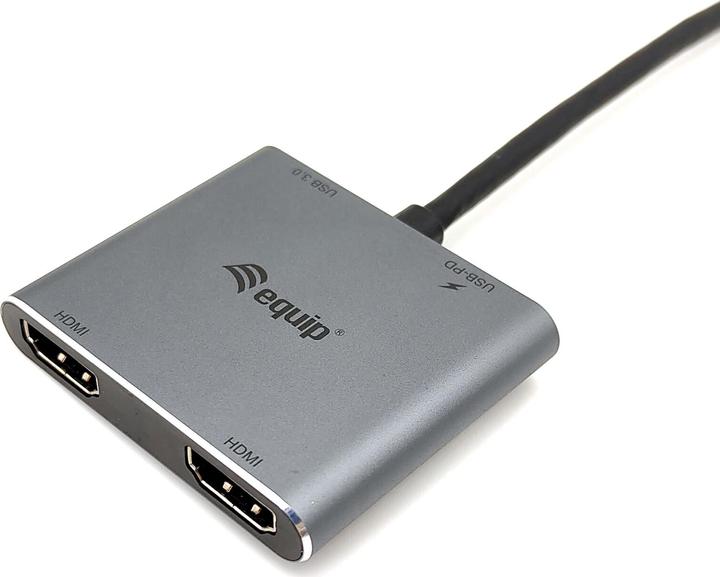 Immagine prodotto equip Adattatore HDMI doppio USB-C 4 in 1 (USB-C, 3 Porti)