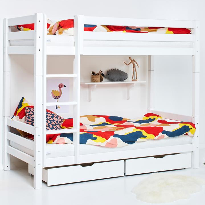 Produktbild Hoppekids Hohes Etagenbett ECO Luxury mit gerader Leiter und Liegefläche 90 x 200 cm für Einlegelatt (90 x 200 cm)