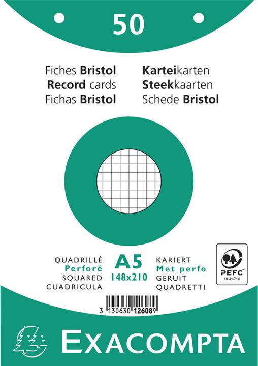 Actual product image Exacompta Index cards (A5, 205 g/m², 50 x)
