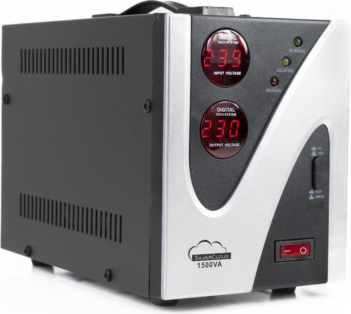 Produktbild SilverCloud Spannungsstabilisator 1500VA 900W 6,8A (1500 VA, 900 W, Online-Doppelwandler USV)