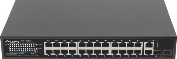 Produktbild Lanberg Switch niezarządzalny PoE+/2x Combo Rack 19" Gigabit Ethernet (26 Ports)