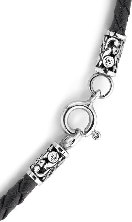 Immagine prodotto Rebel & Rose NL028-S-70 Croce borchiata nera Collana unisex 70 cm (Argento 925, Cuoio, 50 cm)