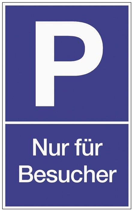 Image du produit HP Autozubehör Panneau de signalisation de parking Parking pour visiteurs L250xl400 mm plastique bleu/blanc