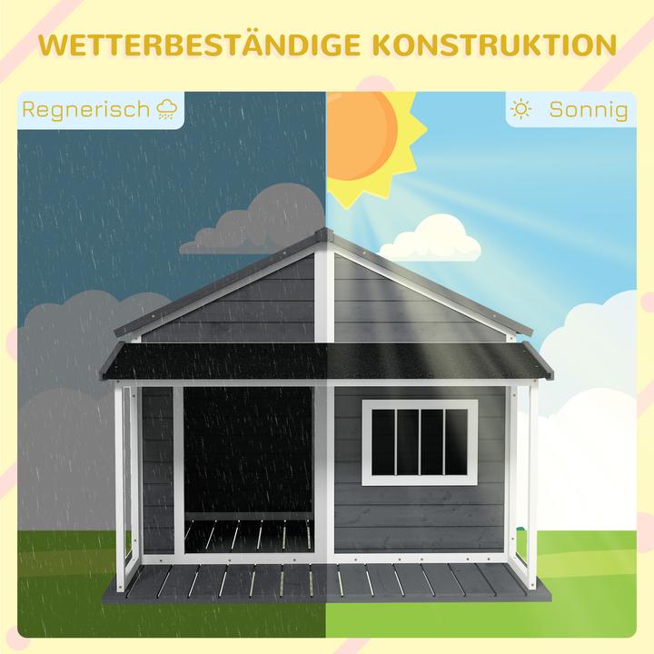 Produktbild PawHut Hundehütte mit erhöhtem Boden (Hundehütte)