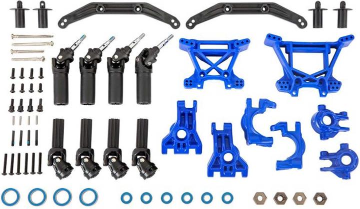 Traxxas outer driveline & suspension upgrade kit extreme heavy duty blue