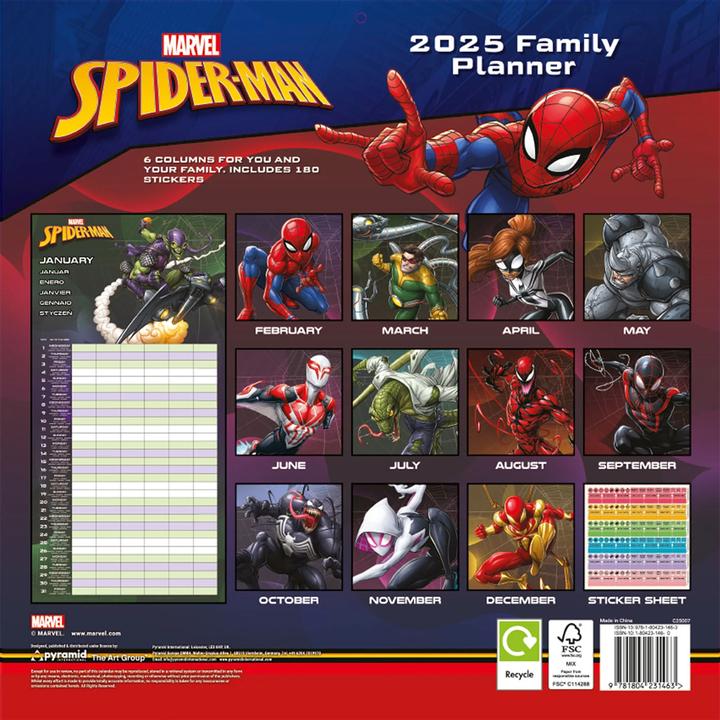 Produktbild Spiderman Familienkalender 2025