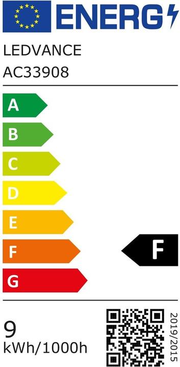 Label énergétique Ledvance Classic A (E27, 9 W, 806 lm, 1 x, F)
