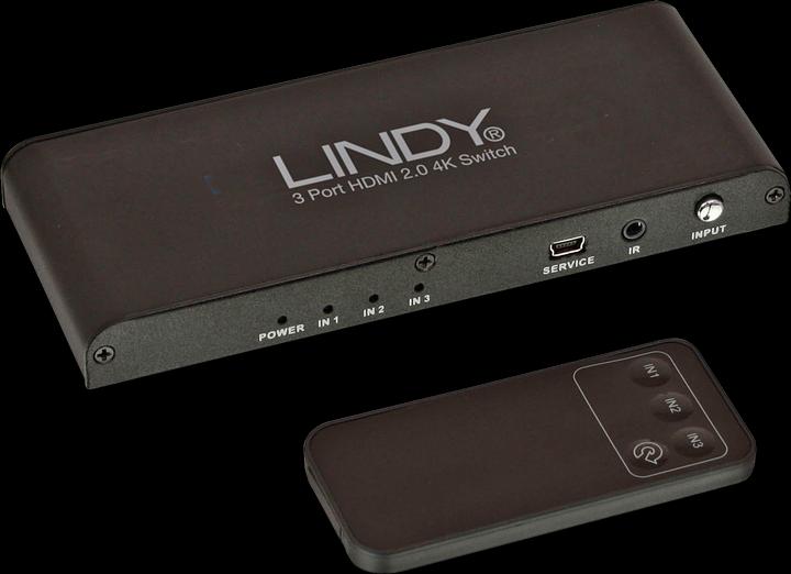 Produktbild Lindy HDMI 2.0 4K UHD Umschalter 3:1. 3D 2160p 60 HDTV bis 4K HDCP 2.2 Kopierschutz