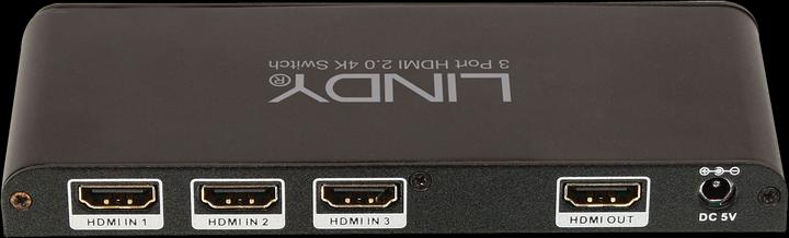 Produktbild Lindy HDMI 2.0 4K UHD Umschalter 3:1. 3D 2160p 60 HDTV bis 4K HDCP 2.2 Kopierschutz