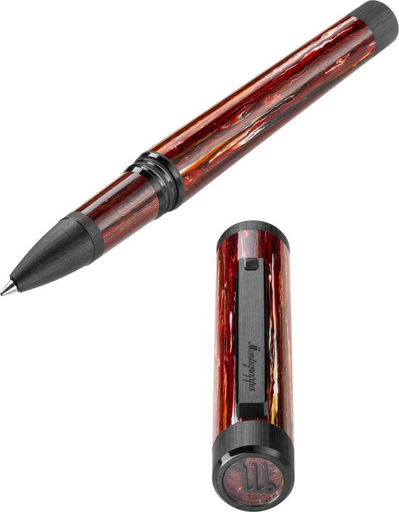 Actual product image Montegrappa Iszezric r4 mg Biros, Zero Zodiak Scorpio, Ultra Black (Black, Red)