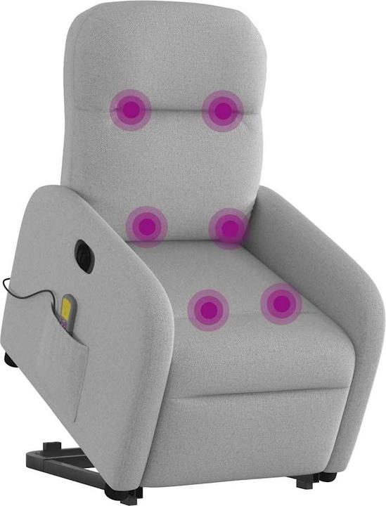 Immagine prodotto VidaXL Poltrona massaggiante con ausilio per la posizione eretta elettrica in tessuto grigio nuvola