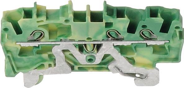 Produktbild Wago DIN-Schienenklemme 3 x 2,5 mm2 grün/gelb