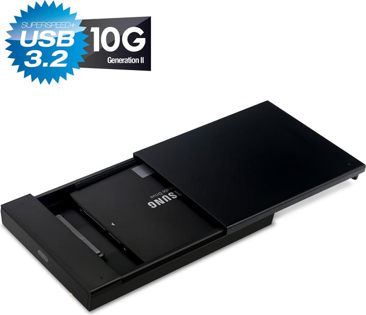 Actual product image Fantec PL-25U31 6.35cm 2.5inch SATA SSD hard drive enclosure USB-C USB 3.1 10G technology (2.5")